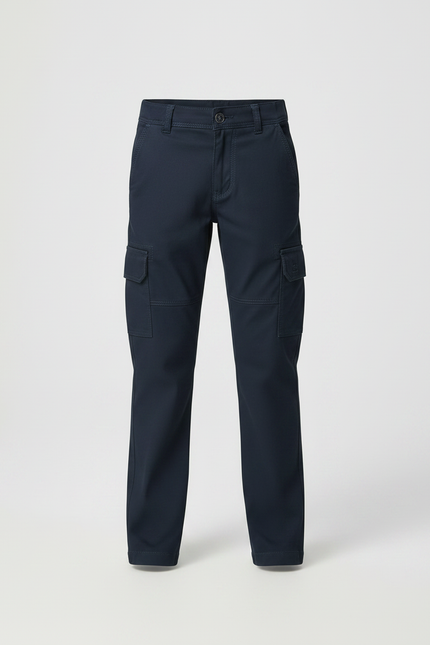 Pantalon Chino Bleu Marine Cargo Enfant Coton - vue 3