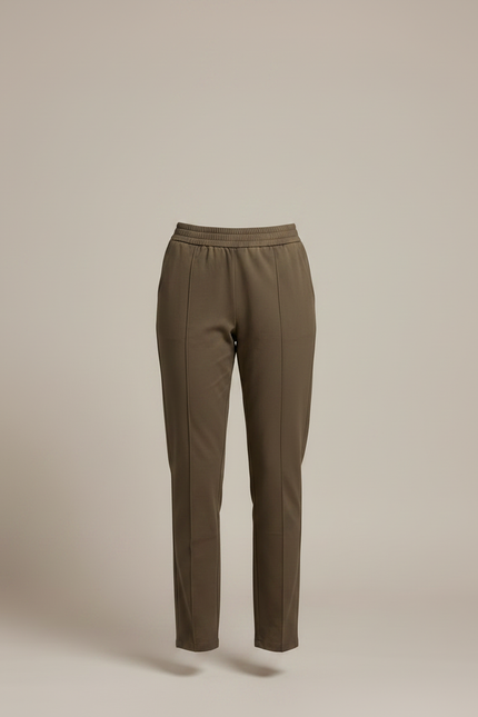Pantalon Chino Kaki Droit Élastique Décontracté Femme - Gabardine - vue 3