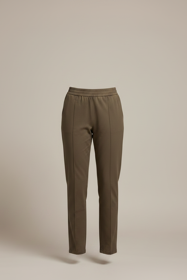 Pantalon Chino Kaki Droit Élastique Décontracté Femme - Gabardine - vue 3