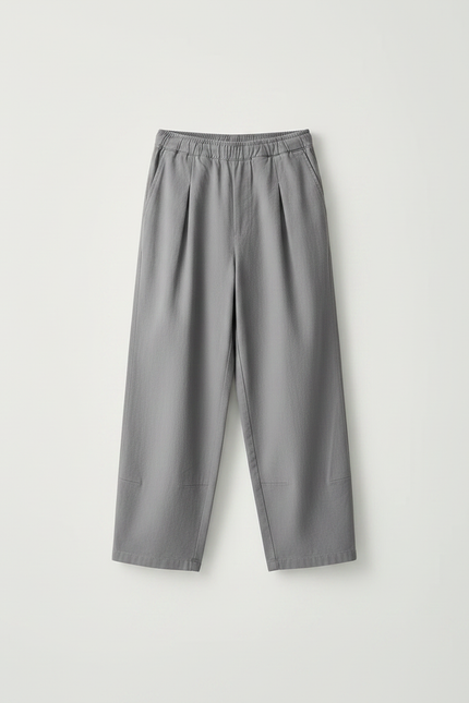 Pantalon Chino Gris Coton Ample Cordon Décontracté Garçon - vue 3