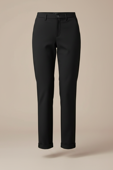 Pantalon Chino Femme Noir Droit - Gabardine - vue 3