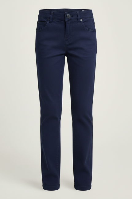 Pantalon Chino Bleu Marine Coton Slim Fille - vue 3