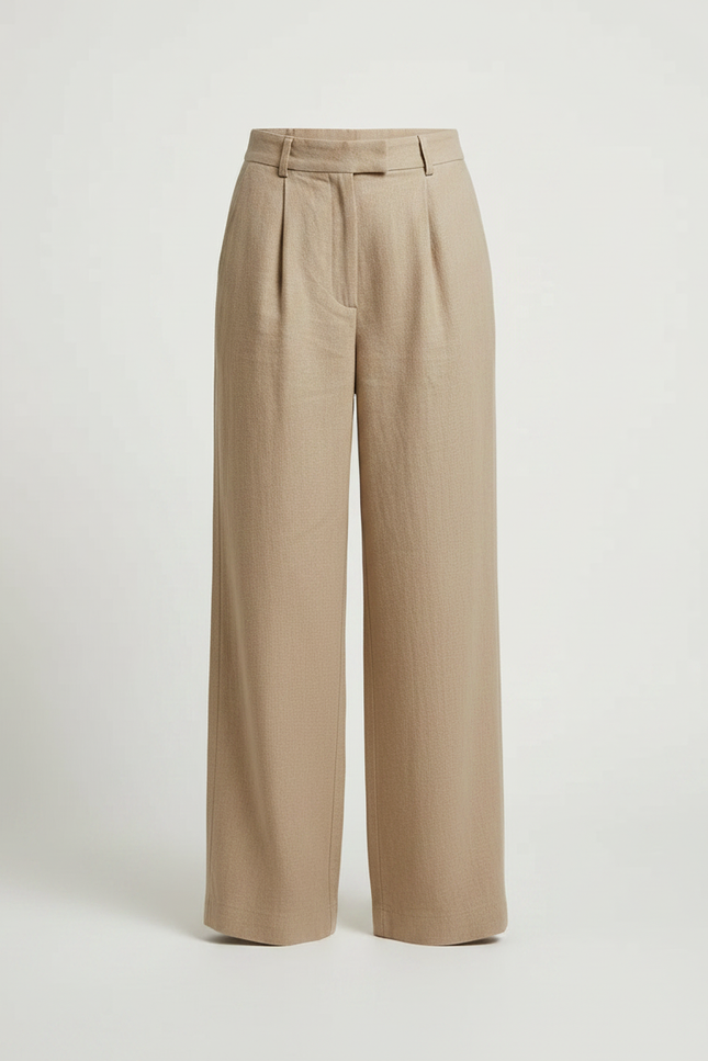 Pantalon Chino Beige Ample Lin Décontracté Enfant - vue 3