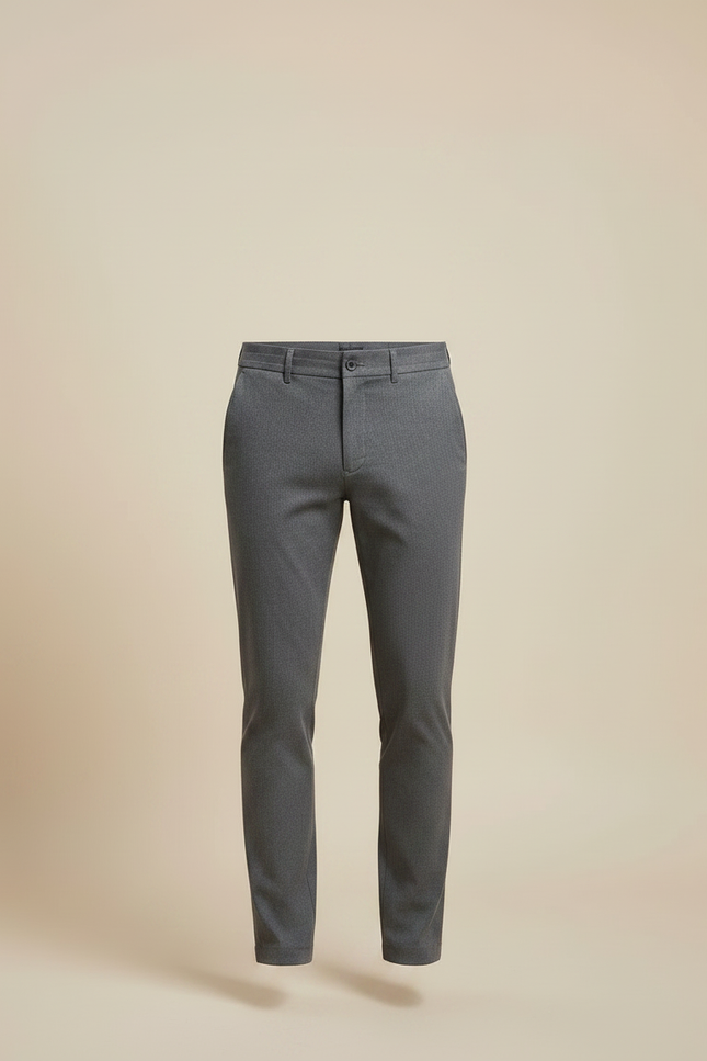 Pantalon Chino Gris Slim Extensible Homme Élégant - Gabardine - vue 3