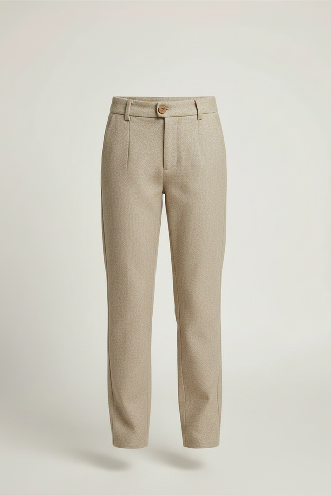 Pantalon Chino Beige Coupe Droite Élégant Fille - Tweed - vue 3
