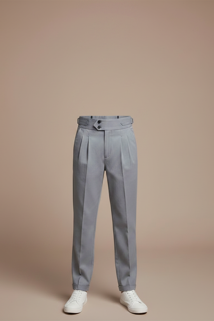 Pantalon Chino Gris Plissé Slim Élégant Enfant - Gabardine - vue 3