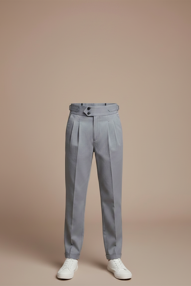 Pantalon Chino Gris Plissé Slim Élégant Enfant - Gabardine - vue 3