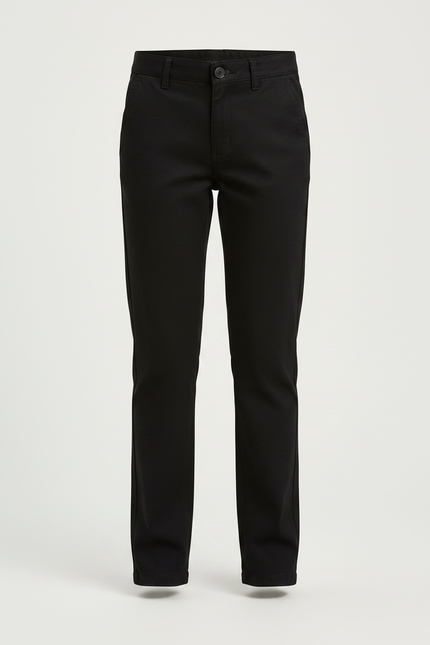Pantalon Chino Fille Noir Droit - Coton - vue 3