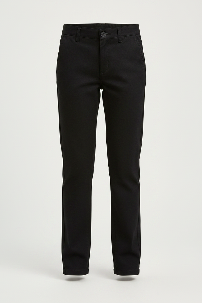 Pantalon Chino Fille Noir Droit - Coton - vue 3