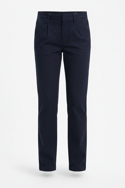 Pantalon Chino Marine Coupe Droite Enfant Décontracté - Gabardine - vue 3