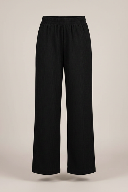 Pantalon Chino Noir Côtelé Ample Confortable Enfant - Cordé - vue 3