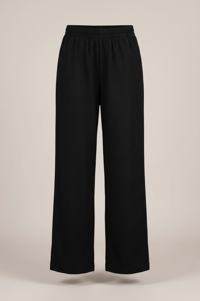 Pantalon Chino Noir Côtelé Ample Confortable Enfant - Cordé - vue 3