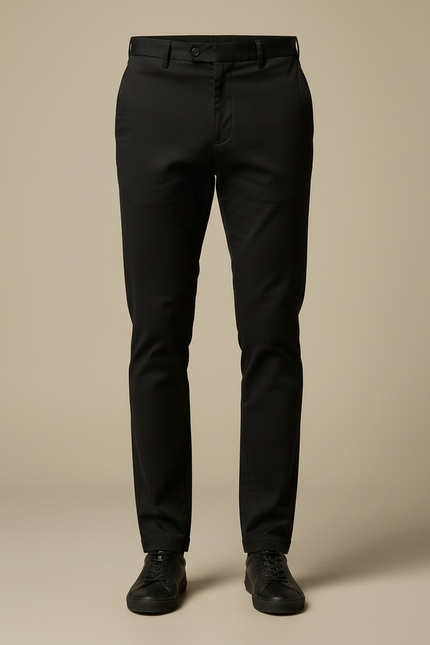 Pantalon Chino Noir Slim Élégant Coton Homme - Gabardine - vue 3