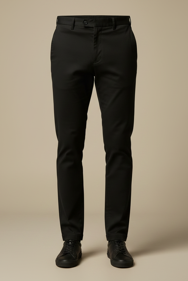 Pantalon Chino Noir Slim Élégant Coton Homme - Gabardine - vue 3