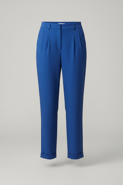 Pantalon Chino Bleu Royal Plissé Élégant Femme - Gabardine - vue 3