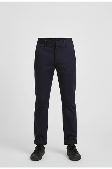 Pantalon Chino Marine Coton Droit Garçon Élégant - vue 3