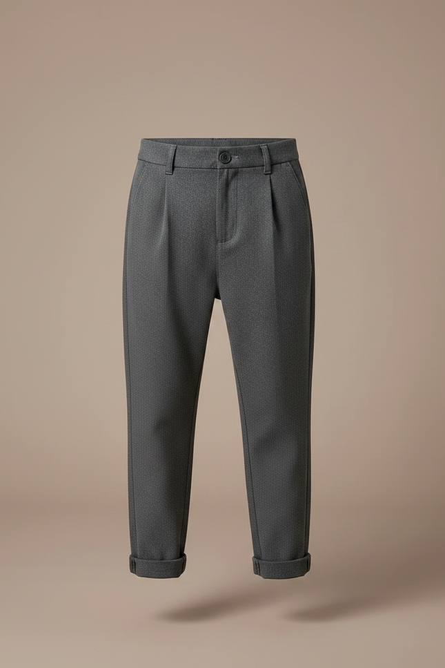 Pantalon Chino Gris Plissé Décontracté Enfant - Gabardine - vue 3