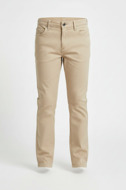 Pantalon Chino Beige Coton Slim Décontracté Garçon - vue 3