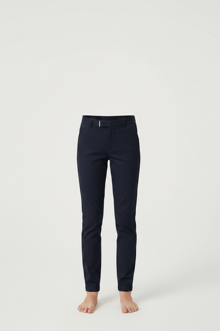 Pantalon Chino Marine Coton Slim Fille Élégant - vue 3
