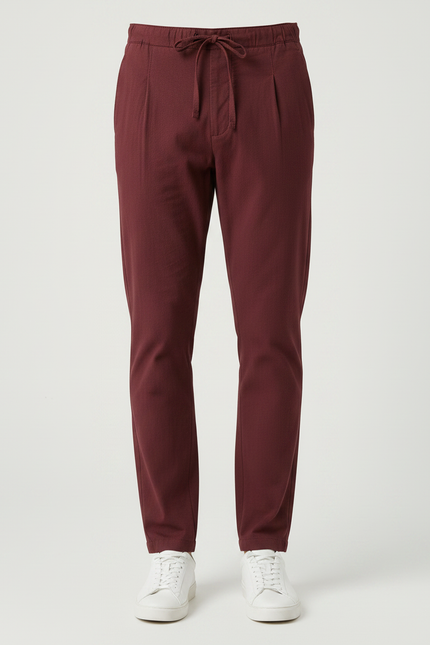Pantalon Chino Bordeaux - Coton - vue 3