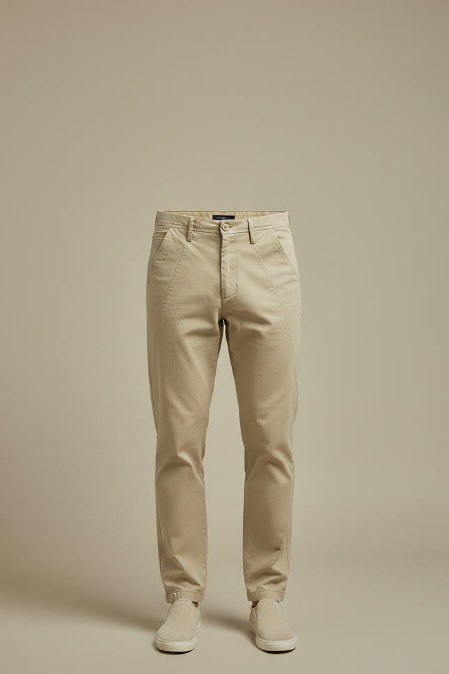 Pantalon Chino Italien - Beige Coton - vue 3