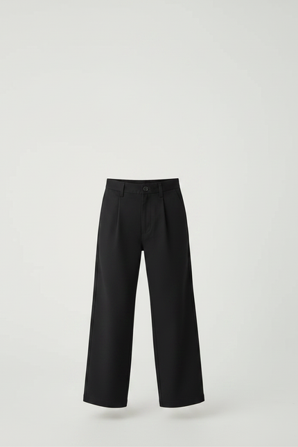 Pantalon Chino Noir Ample Décontracté Enfant - Gabardine - vue 3