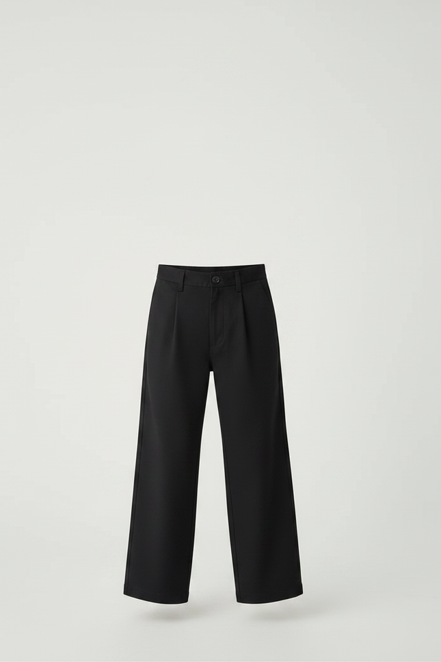 Pantalon Chino Noir Ample Décontracté Enfant - Gabardine - vue 3