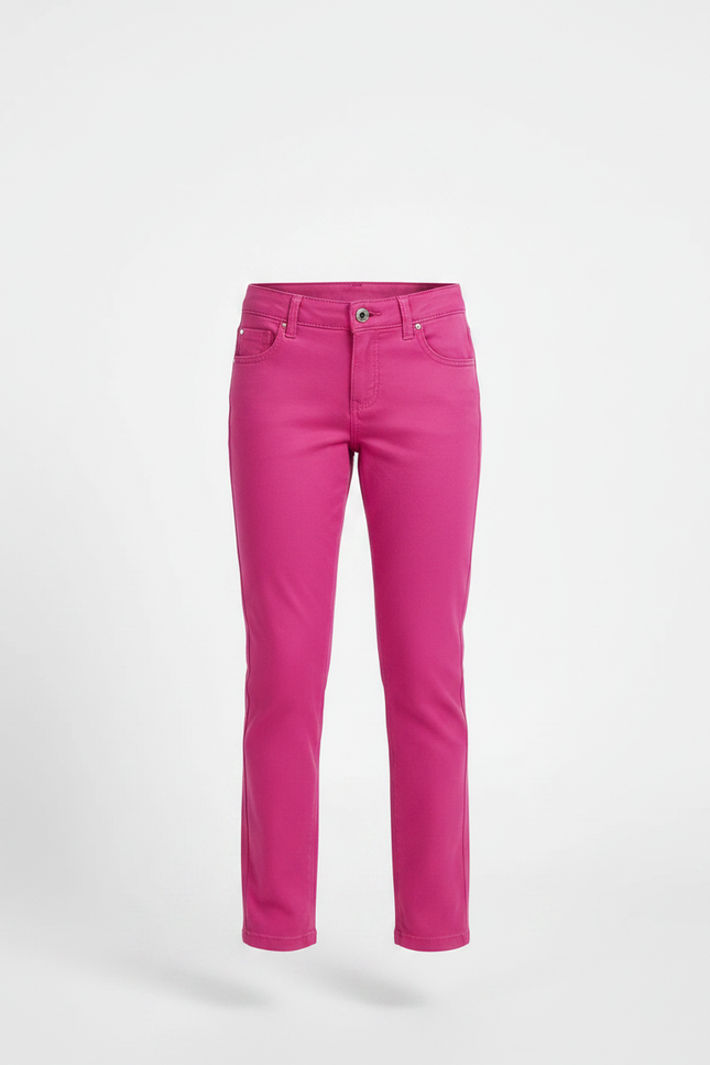 Pantalon Chino Rose Fille Slim Coton Extensible - vue 3