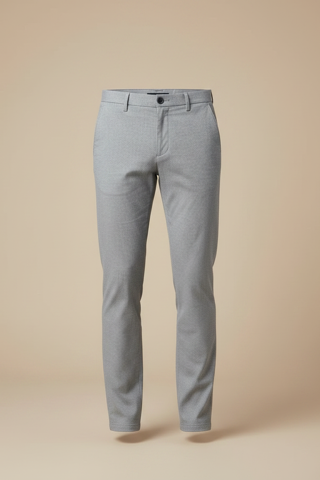 Pantalon Chino Gris Clair Droit Homme Élégant - Gabardine - vue 3