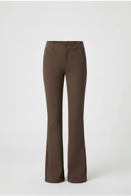 Pantalon Chino Marron Droit Fluide Élégant Enfant - Gabardine - vue 3