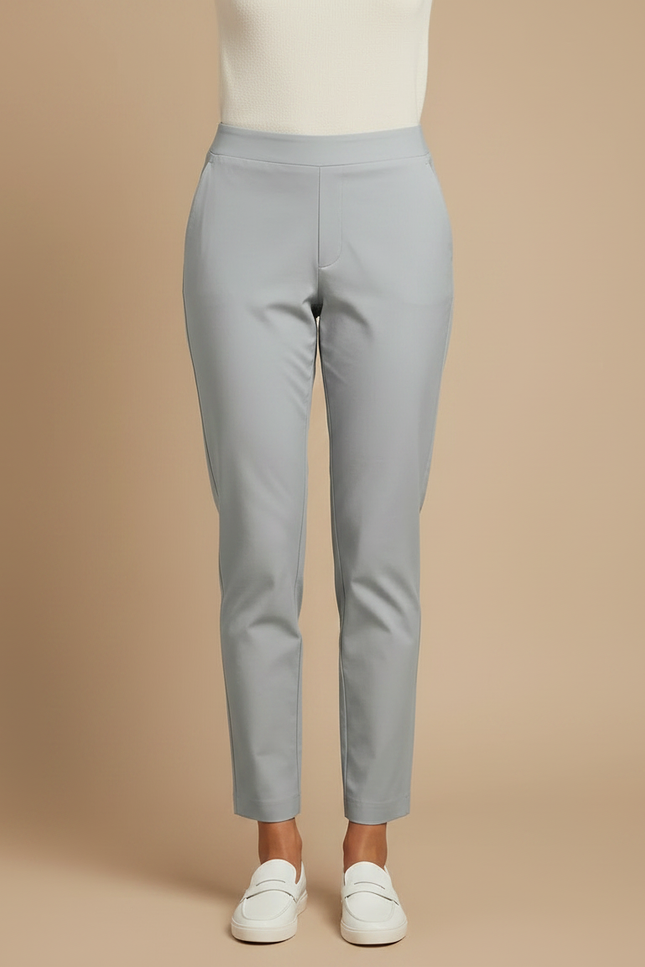 Pantalon Chino Gris Clair Coupe Droite Élastique Confortable - Gabardine - vue 3