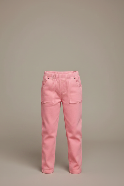 Pantalon Chino Rose Enfant Décontracté Coton Doux - Molleton - vue 3