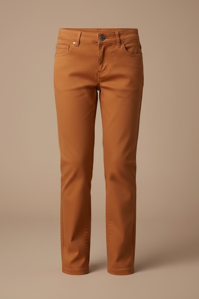 Pantalon Chino Marron Uni Coton Enfant Classique - vue 3