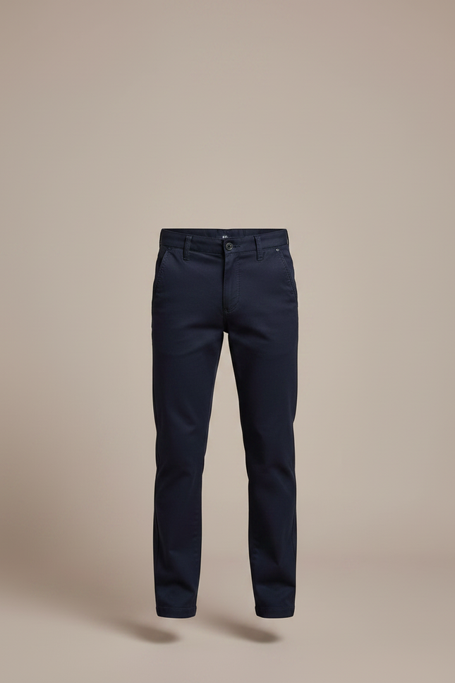 Pantalon Chino Bleu Marine Coton Droit Garçon - vue 3