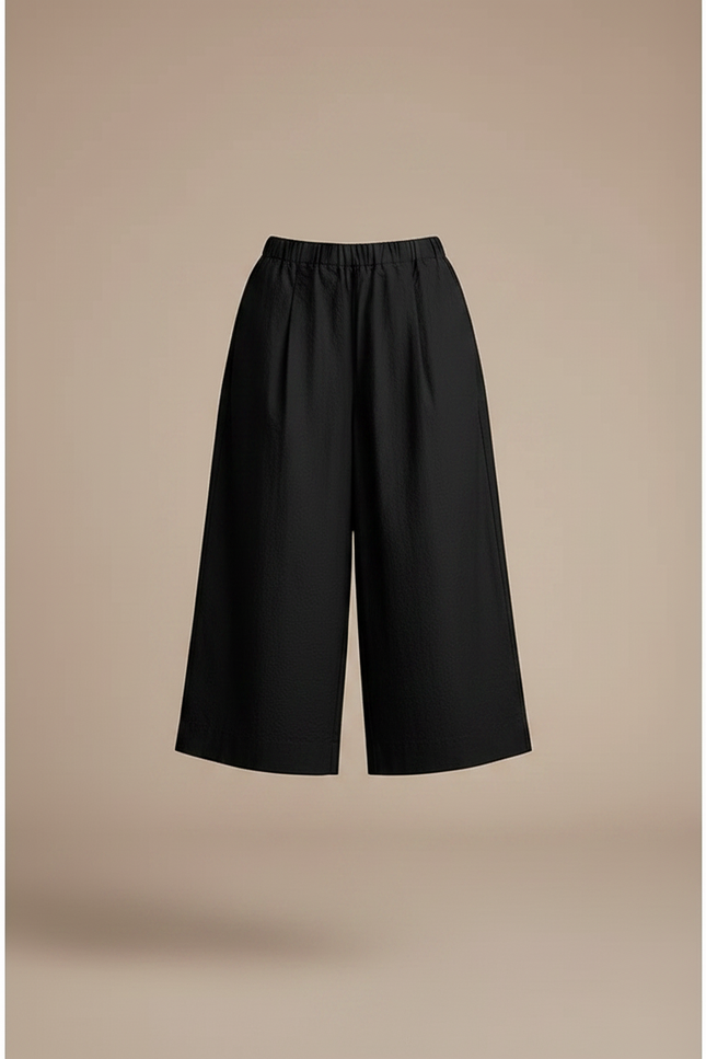 Pantalon Chino Femme Noir Coupe Ample Coton - Toile - vue 3