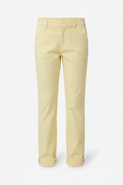 Pantalon Chino Jaune Clair Coton Droit Fille - vue 3