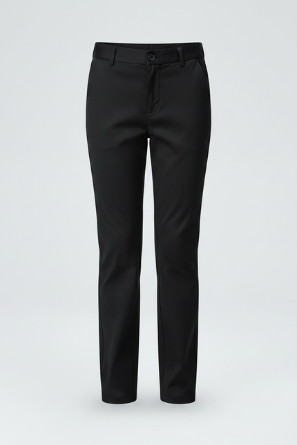 Pantalon Chino Noir Coton Droit Classique Fille - vue 3