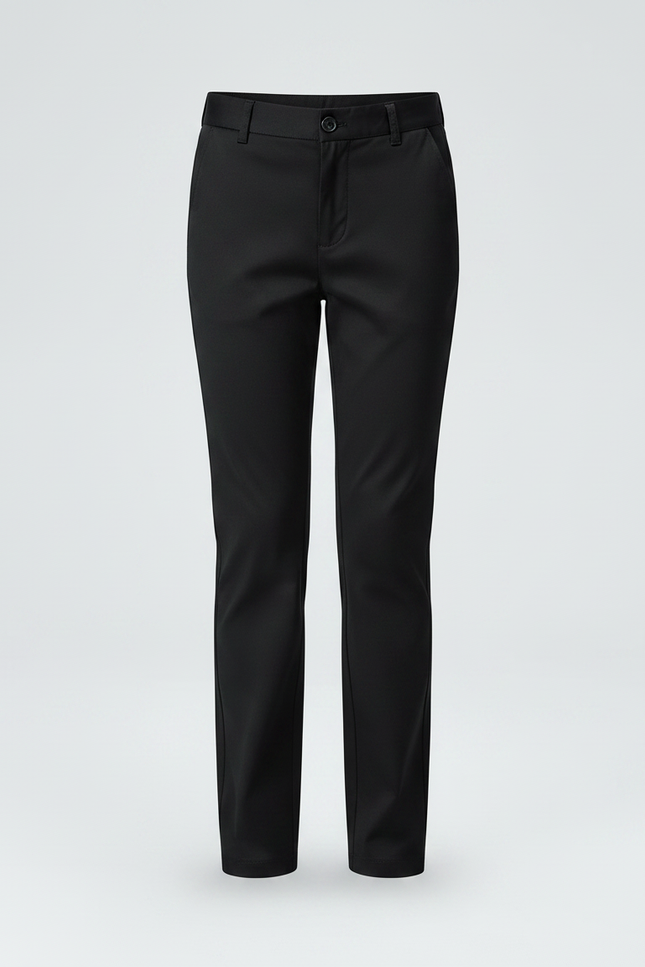 Pantalon Chino Noir Coton Droit Classique Fille - vue 3