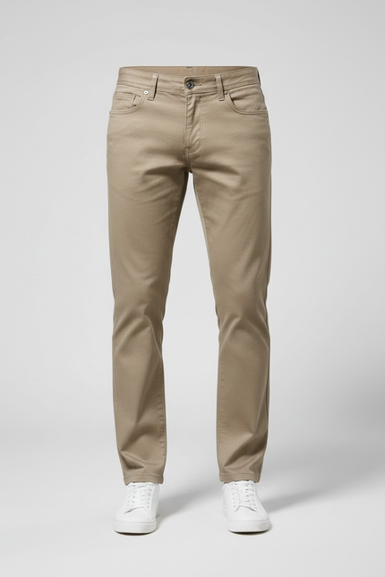Pantalon Chino Beige Coton Slim Stretch Homme - vue 3