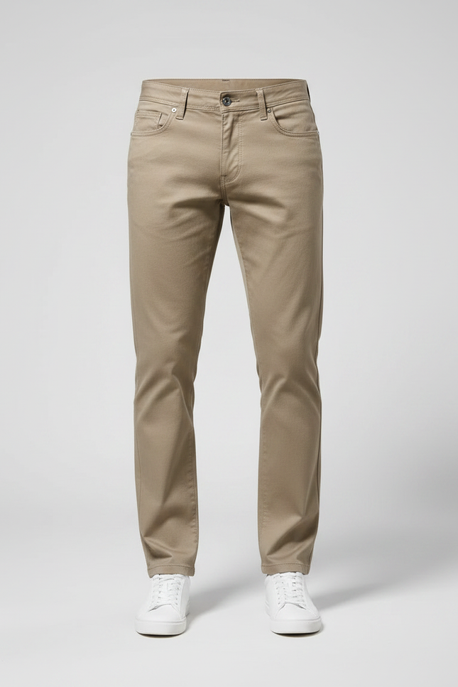 Pantalon Chino Beige Coton Slim Stretch Homme - vue 3