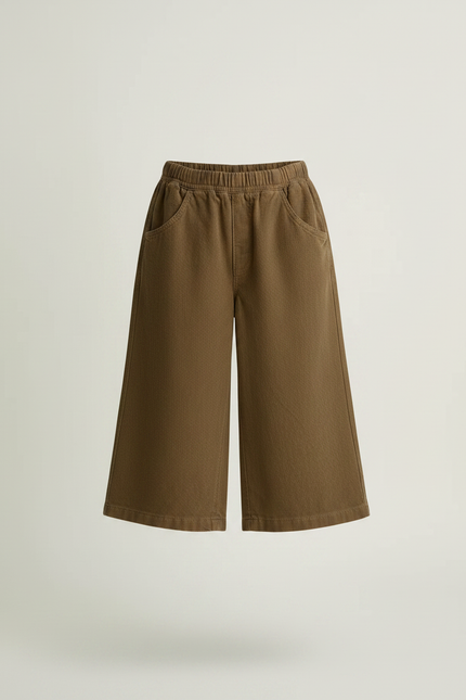 Pantalon Chino Kaki Côtelé Ample Décontracté Enfant - Cordé - vue 3