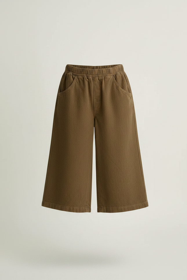 Pantalon Chino Kaki Côtelé Ample Décontracté Enfant - Cordé - vue 3