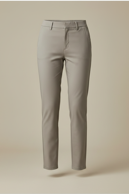 Pantalon Chino Gris Clair Slim Élégant Femme - Gabardine - vue 3