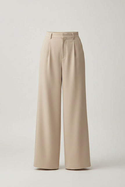 Pantalon Chino Beige Ample Fluide Décontracté Élégant - Polyester - vue 3