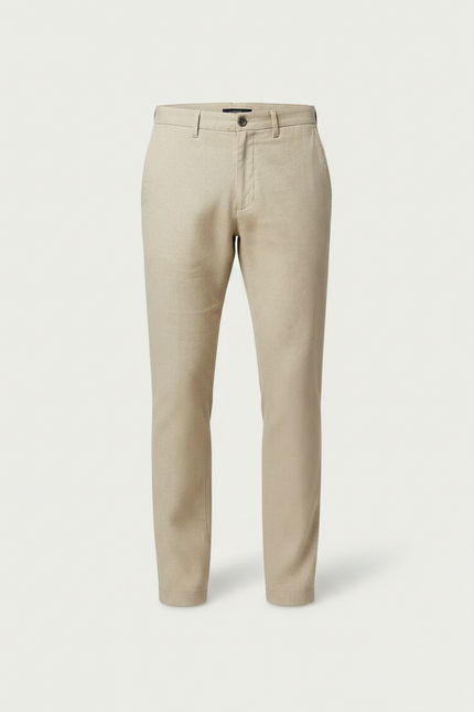 Pantalon Chino Beige Lin Droit Respirant Homme - vue 3