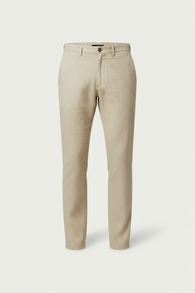 Pantalon Chino Beige Lin Droit Respirant Homme - vue 3