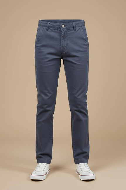 Pantalon Chino Bleu Marine Coton Slim Enfant - vue 3