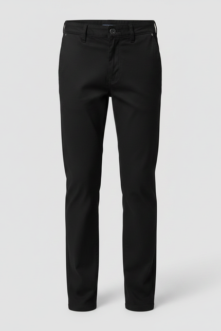 Pantalon Chino Noir Coton Coupe Droite Enfant Garçon - vue 3
