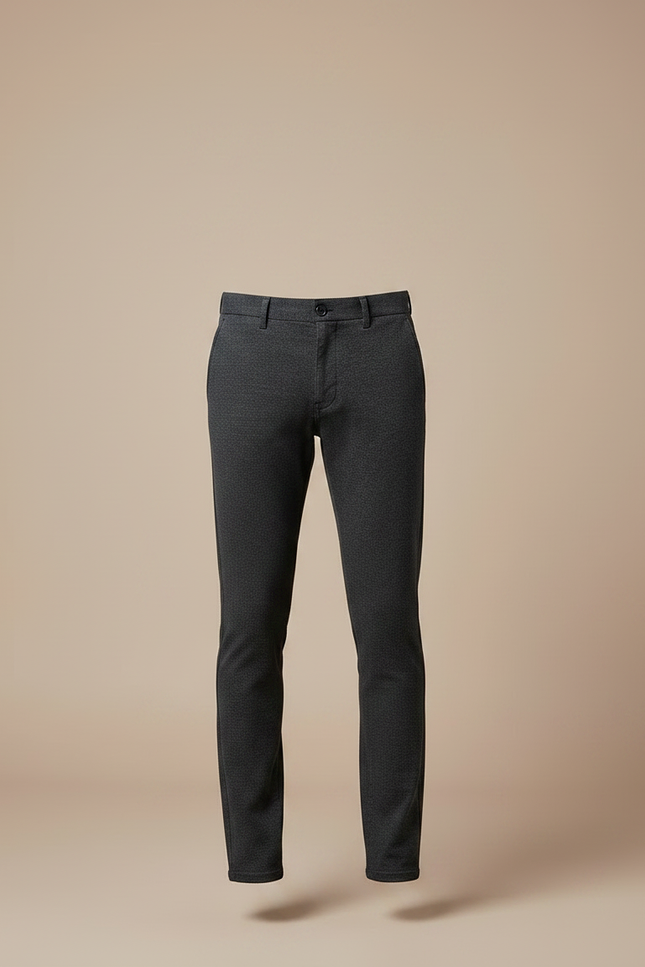 Pantalon Chino Gris Anthracite Slim Coton Stretch Homme - vue 3