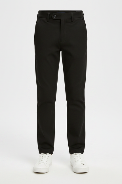 Pantalon Chino Noir Slim Coton Garçon Élégant - Gabardine - vue 3